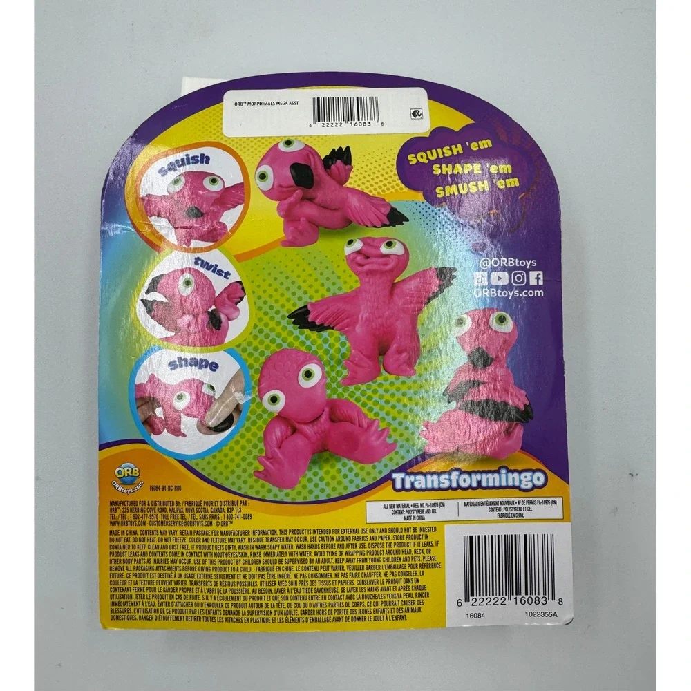 Orb Sensory Morphimals Transformingo Pink Flamingo Squish Shape Smush Toy New